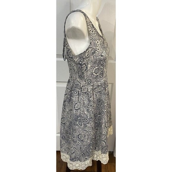 Anthropologie Doe & Rae Dress Womens Large Sleeveless Gray Blue Off White - Picture 3 of 8